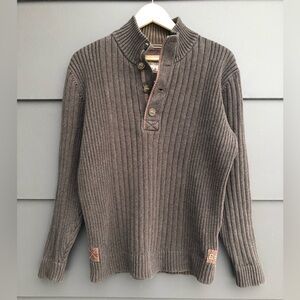 Vintage Eddie Bauer Men’s Rib Cotton Sweater - dark brown - M